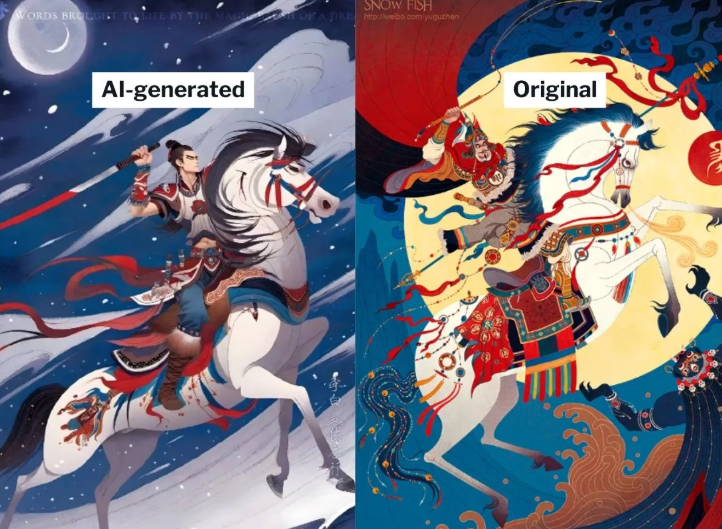 XiaoHongShu, a Chinese social media platform that was strikingly similar to TikTok and Instagram in the states, used stolen, copyrighted art in order to feed into AI based algorithms and generation. 